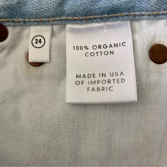 GRLFRND Helena Shorts in Distressed Light Blue SIZE 24 NWT - Picture 9 of 10